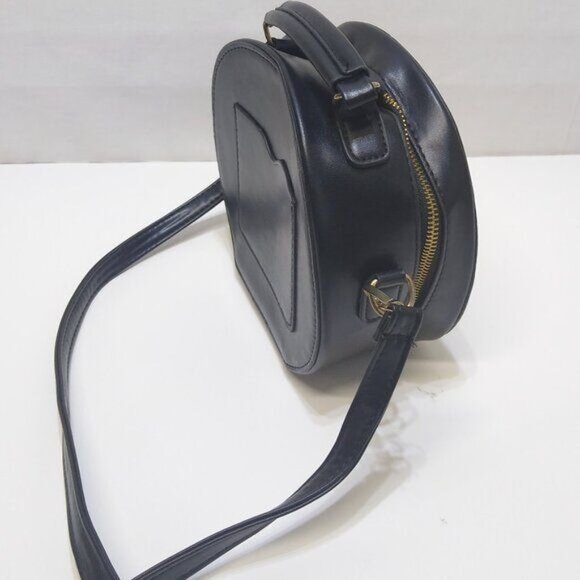 Shein Double Zipper Straw Circle Bag Shoulder Bag PU Leather Removable Strap EUC - Picture 4 of 10